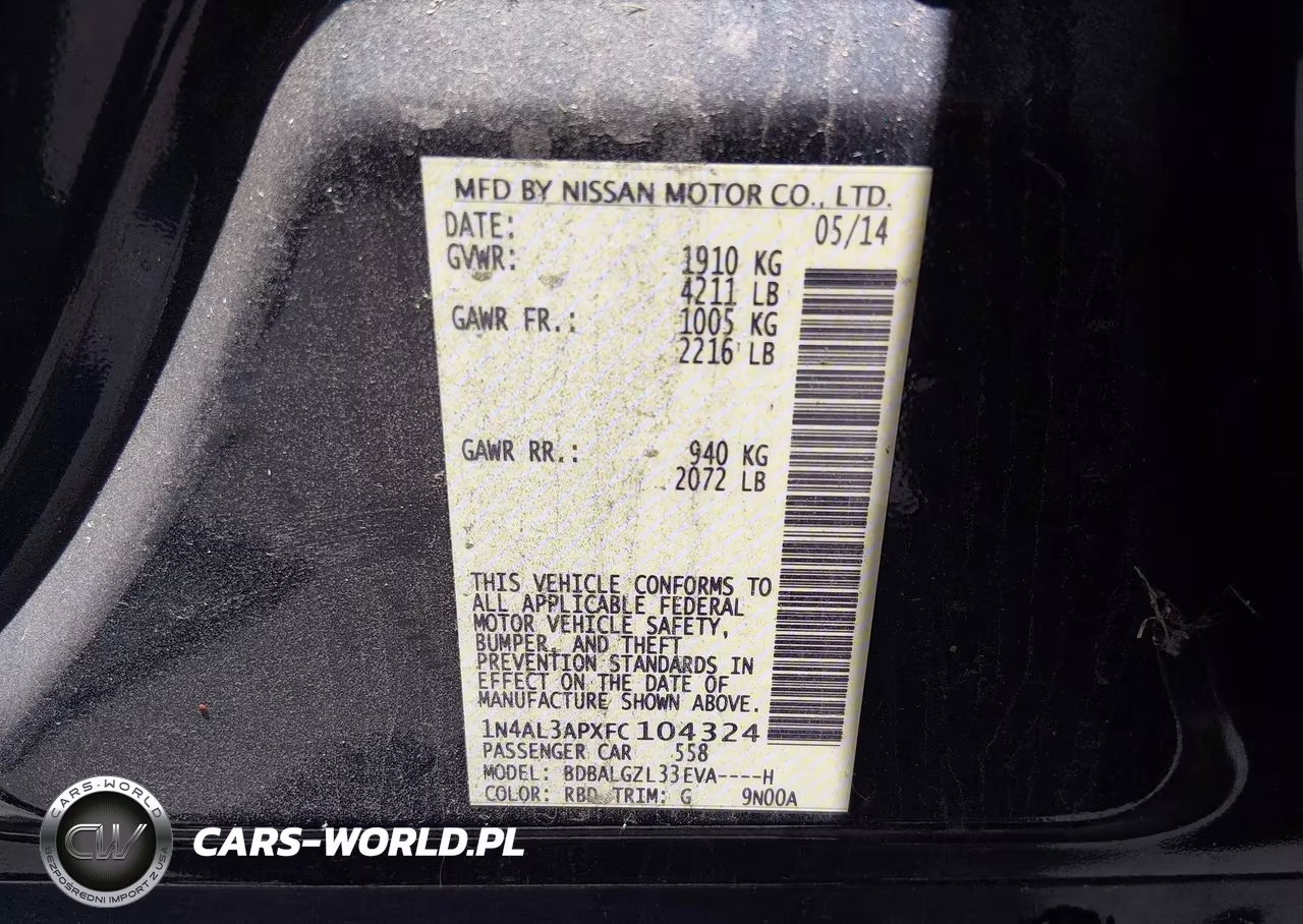 2015 Nissan Altima 2.5 S VIN:1N4AL3APXFC104324 - 9