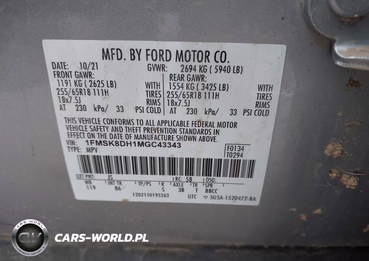 2021 Ford Explorer Xlt VIN:1FMSK8DH1MGC43343 - 9