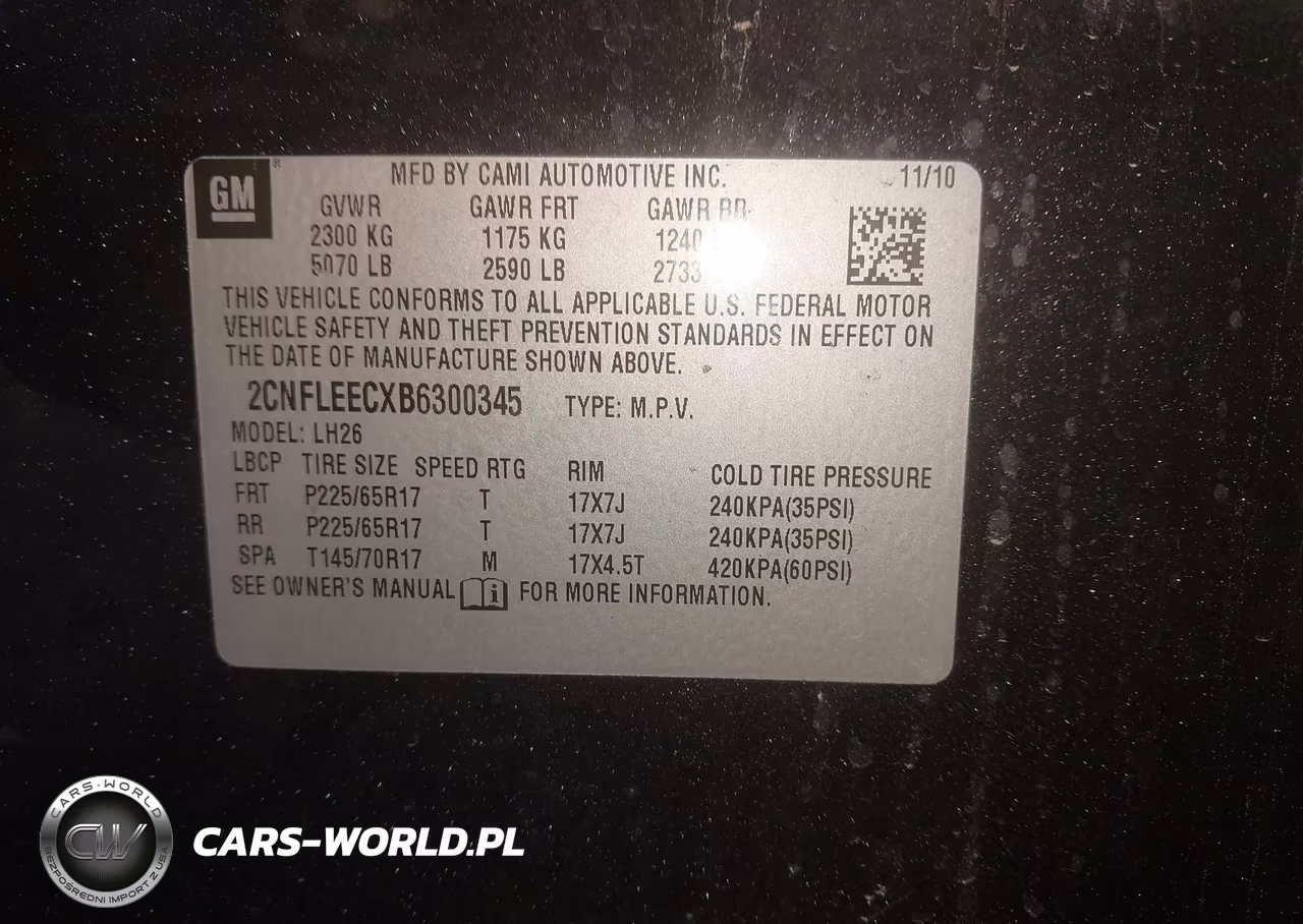 2011 Chevrolet Equinox Lt W-1Lt VIN:2CNFLEECXB6300345 - 9