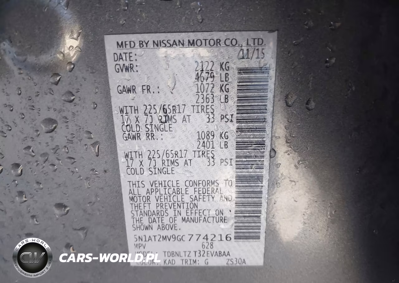 2016 Nissan Rogue Sv VIN:5N1AT2MV9GC774216 - 9