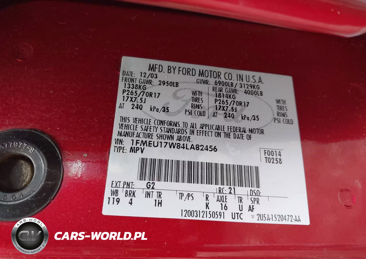 2004 Ford Expedition Eddie Bauer VIN:1FMEU17W84LA82456 - 9