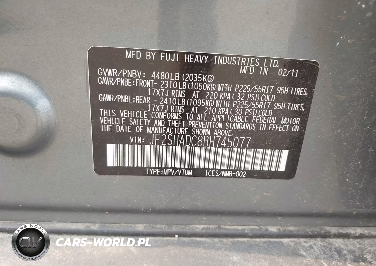 2011 Subaru Forester 2.5X Premium VIN:JF2SHADC8BH745077 - 9