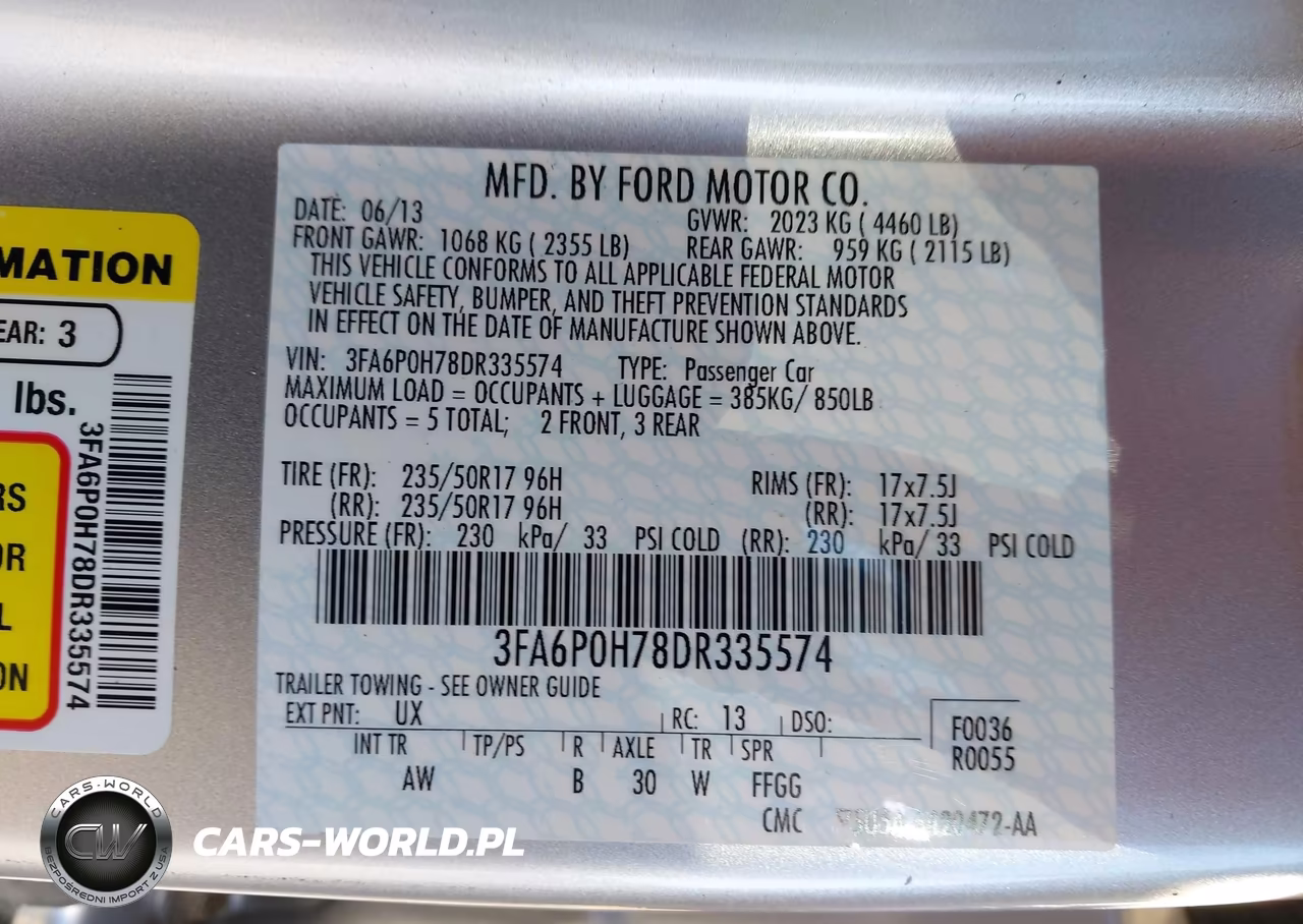 2013 Ford Fusion Se VIN:3FA6P0H78DR335574 - 9