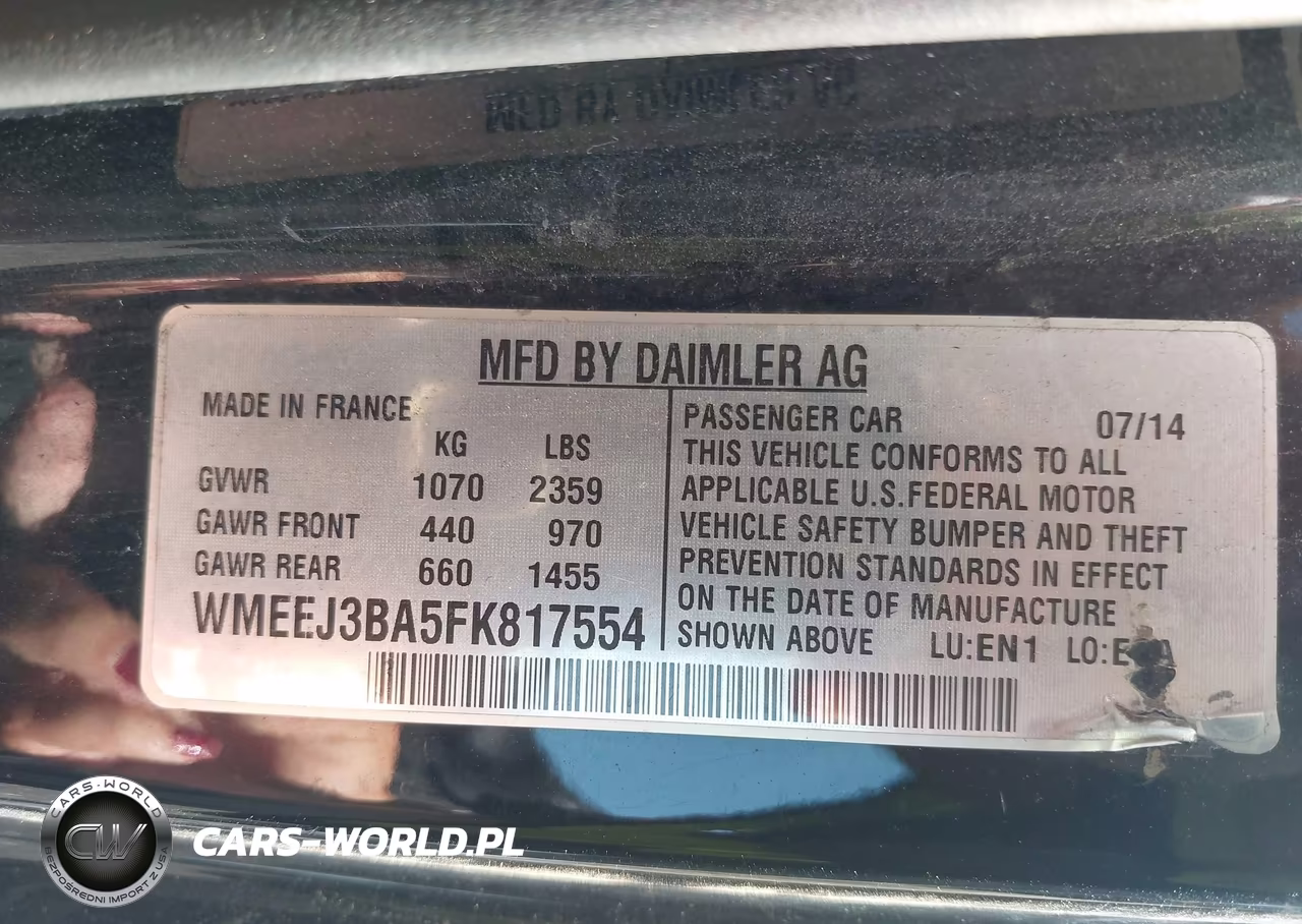 2015 Smart Fortwo Pure VIN:WMEEJ3BA5FK817554 - 9
