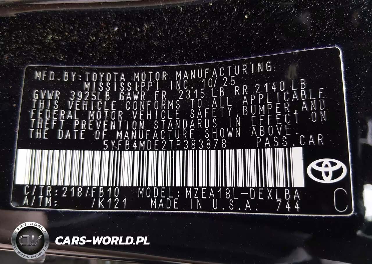 2026 Toyota Corolla Le VIN:5YFB4MDE2TP383878 - 9