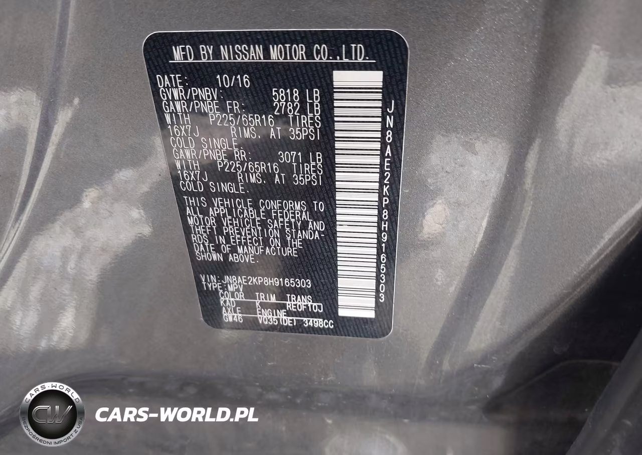2017 Nissan Quest Sv VIN:JN8AE2KP8H9165303 - 9
