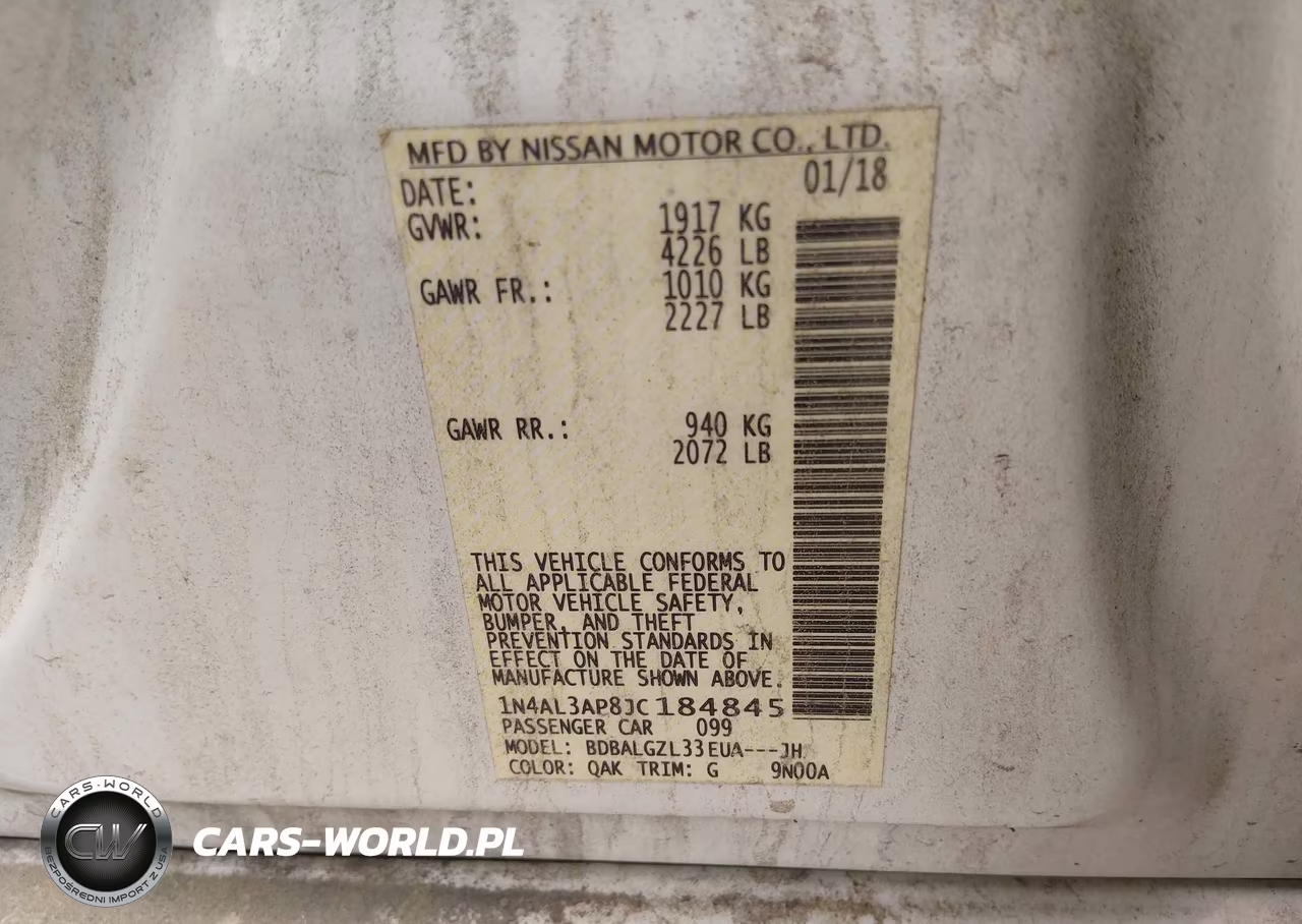 2018 Nissan Altima 2.5 S VIN:1N4AL3AP8JC184845 - 9