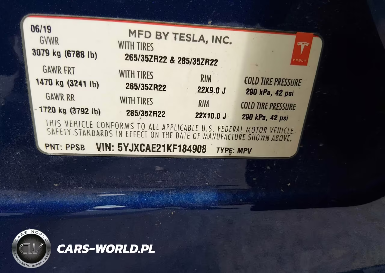 2019 Tesla Model X 100D-75D-Long Range VIN:5YJXCAE21KF184908 - 8