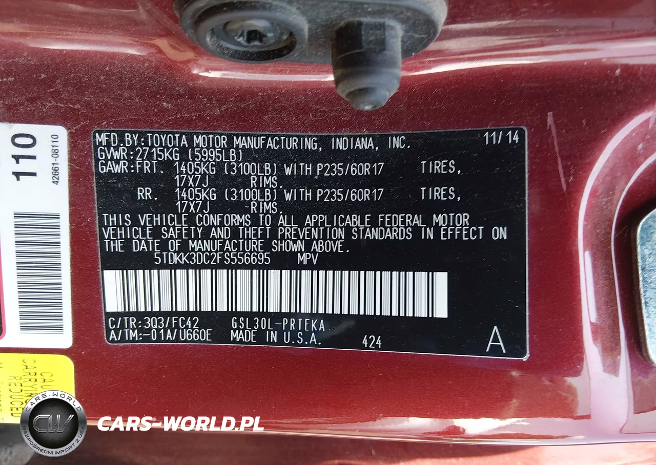 2015 Toyota Sienna Le 8 Passenger VIN:5TDKK3DC2FS556695 - 9