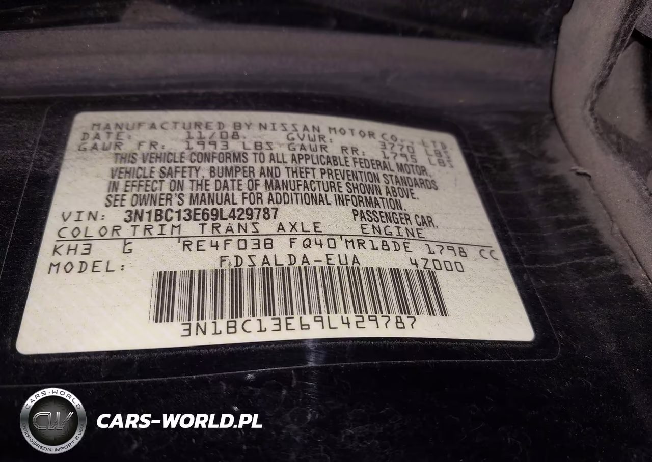 2009 Nissan Versa 1.8S VIN:3N1BC13E69L429787 - 9