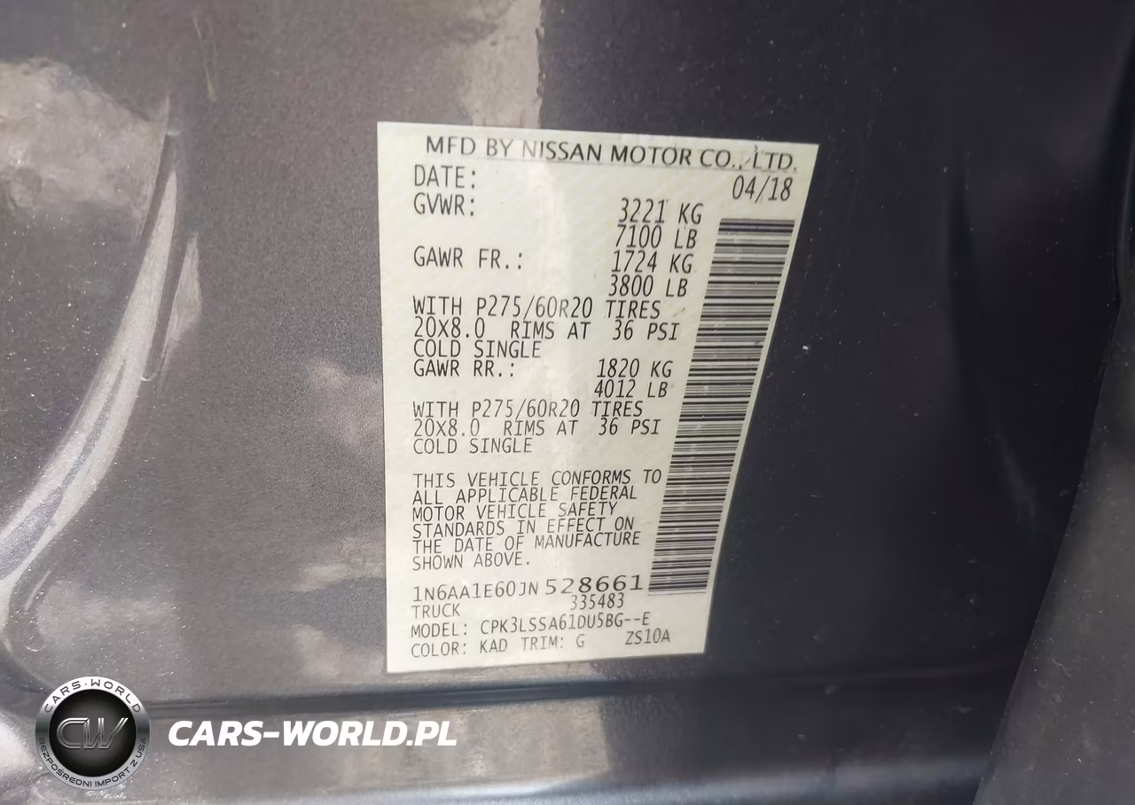 2018 Nissan Titan Sv VIN:1N6AA1E60JN528661 - 9