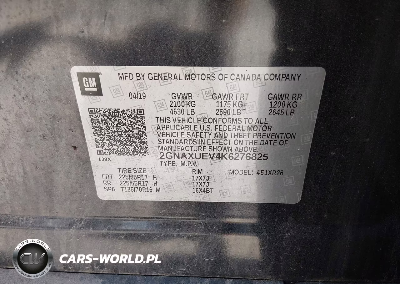 2019 Chevrolet Equinox Lt VIN:2GNAXUEV4K6276825 - 9