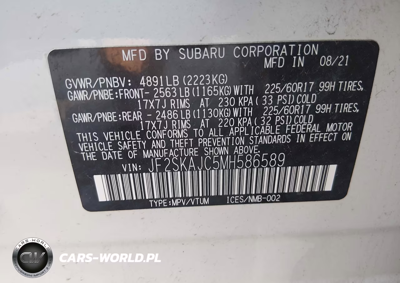 2021 Subaru Forester Premium VIN:JF2SKAJC5MH586589 - 9