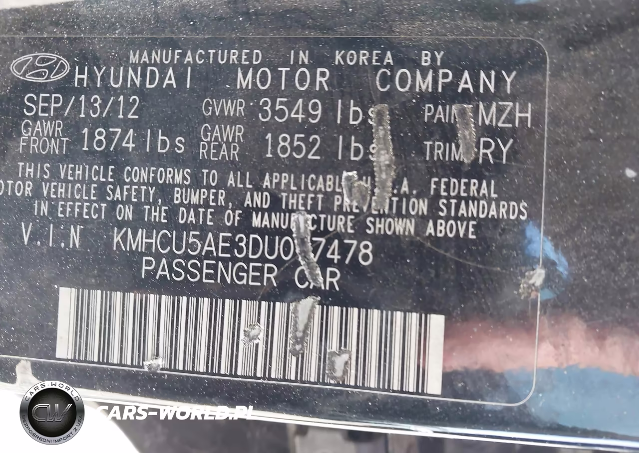 2013 Hyundai Accent Se VIN:KMHCU5AE3DU077478 - 9