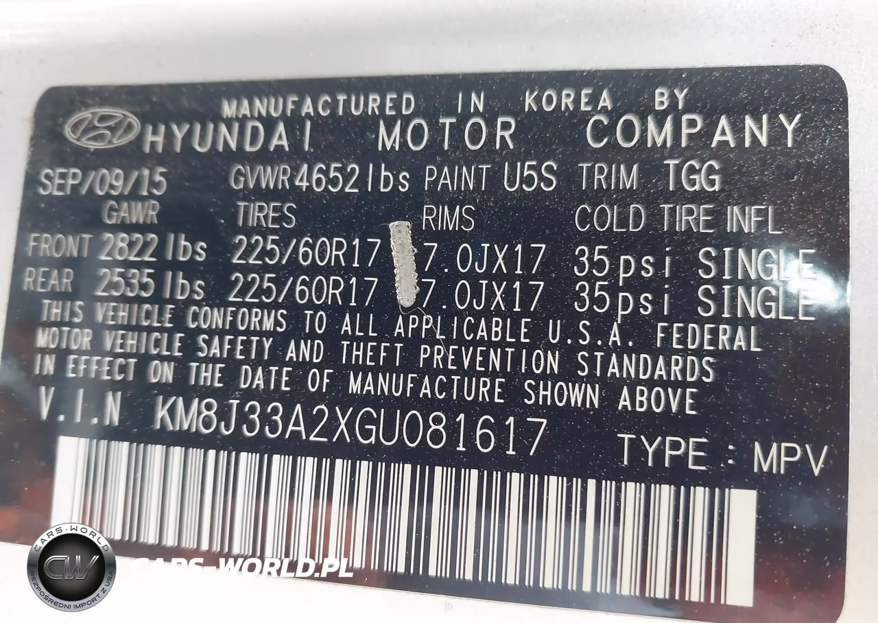 2016 Hyundai Tucson Eco VIN:KM8J33A2XGU081617 - 9