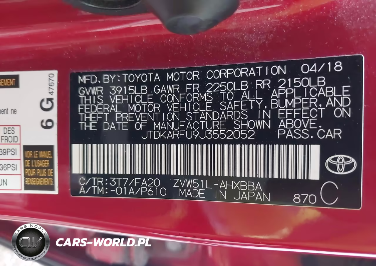 2018 Toyota Prius Two Eco VIN:JTDKARFU9J3552052 - 9