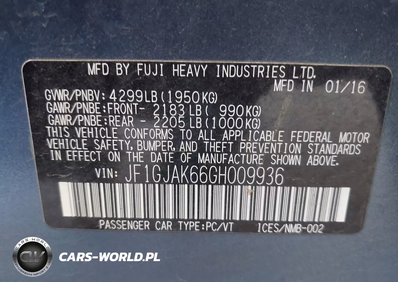 2016 Subaru Impreza 2.0I Limited VIN:JF1GJAK66GH009936 - 9