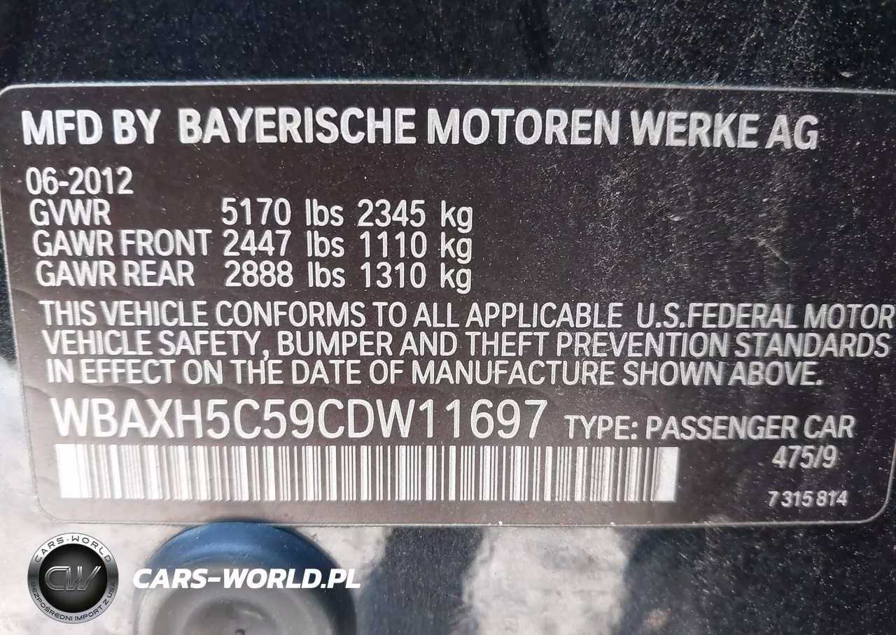 2012 BMW 528I xDrive VIN:WBAXH5C59CDW11697 - 9