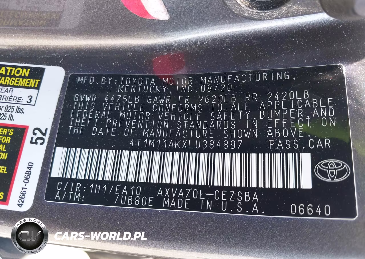 2020 Toyota Camry Se VIN:4T1M11AKXLU384897 - 9