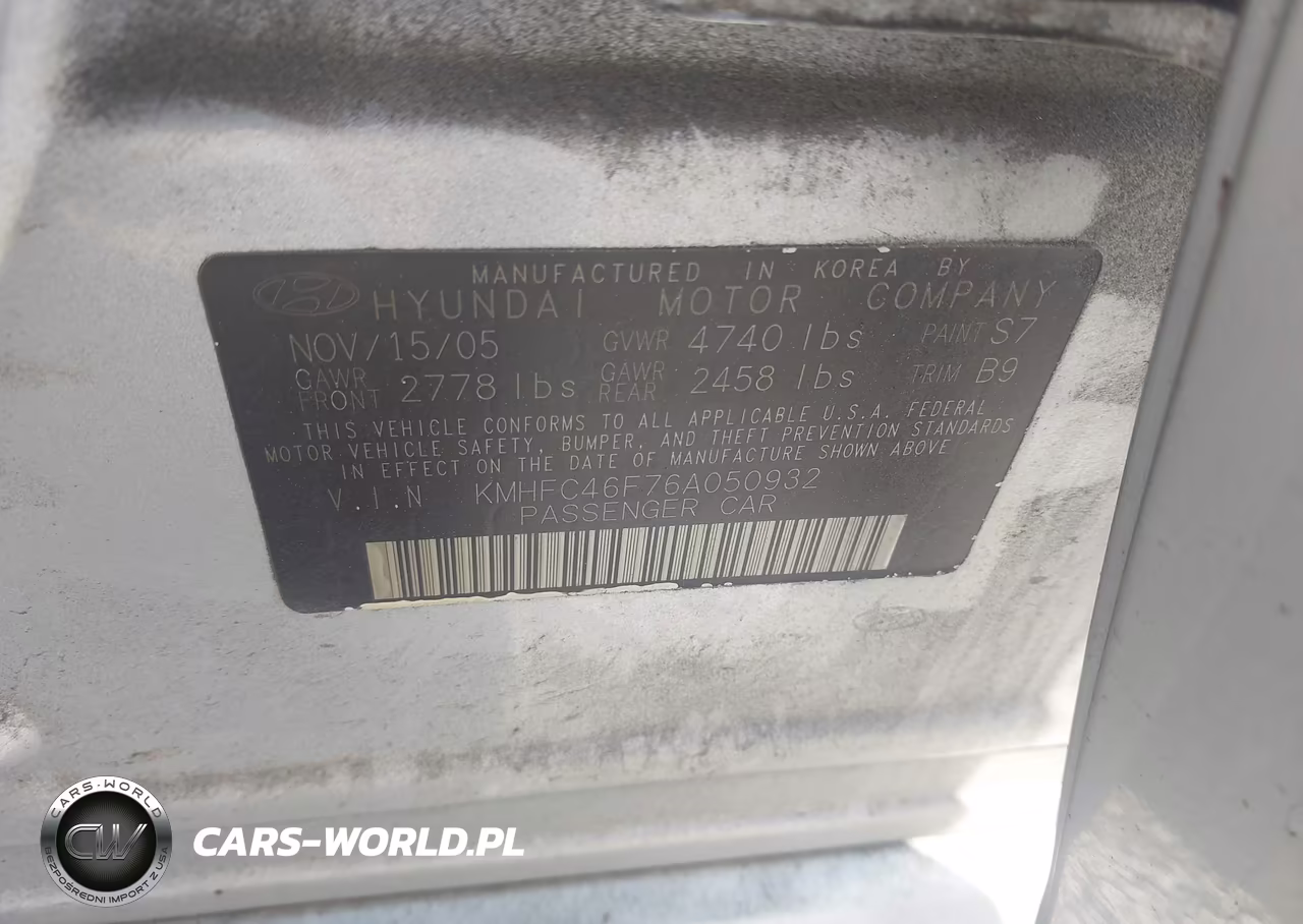 2006 Hyundai Azera Limited-Se VIN:KMHFC46F76A050932 - 9