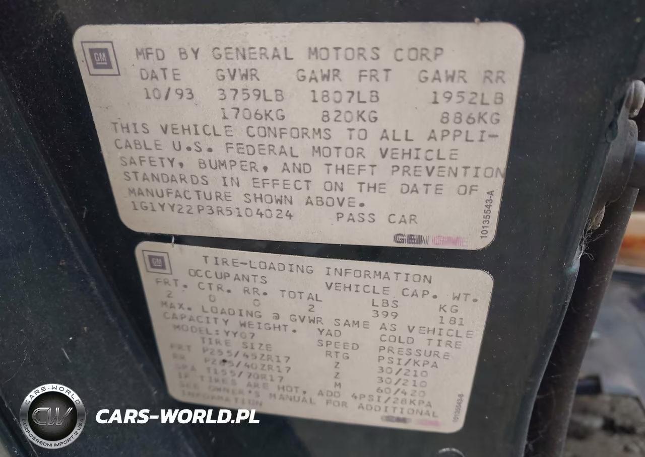 1994 Chevrolet Corvette VIN:1G1YY22P3R5104024 - 9