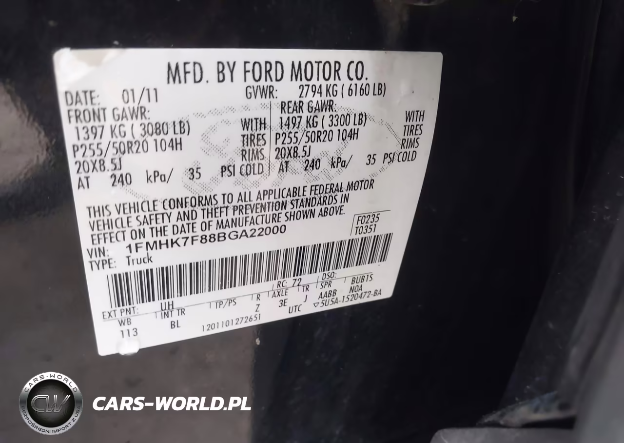 2011 Ford Explorer Limited VIN:1FMHK7F88BGA22000 - 9