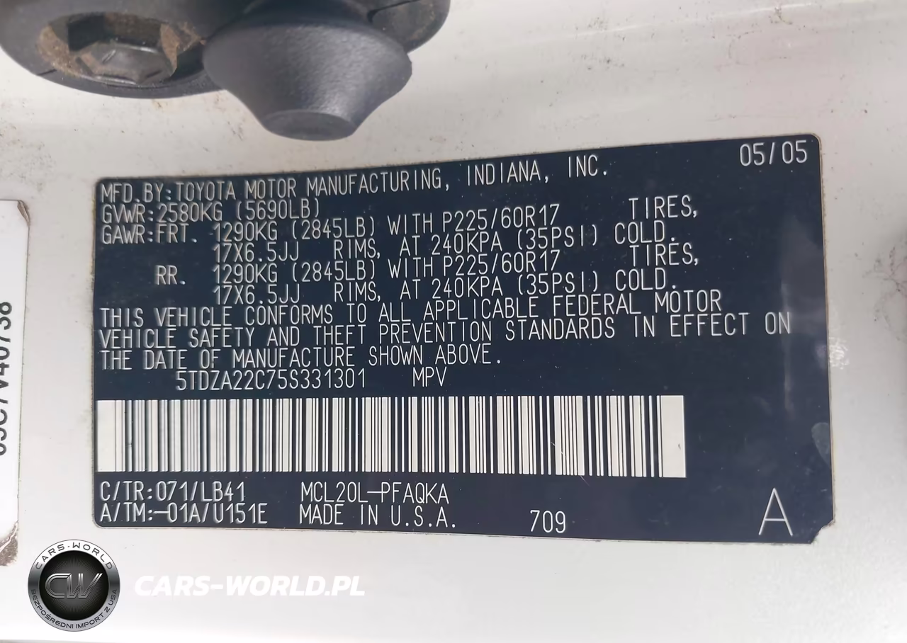 2005 Toyota Sienna Xle VIN:5TDZA22C75S331301 - 9
