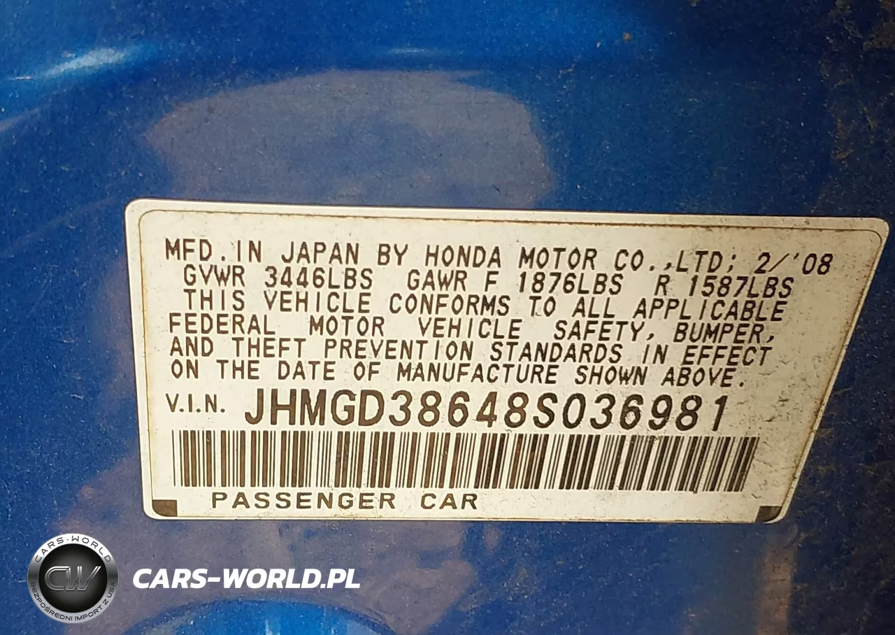 2008 Honda Fit Sport VIN:JHMGD38648S036981 - 9