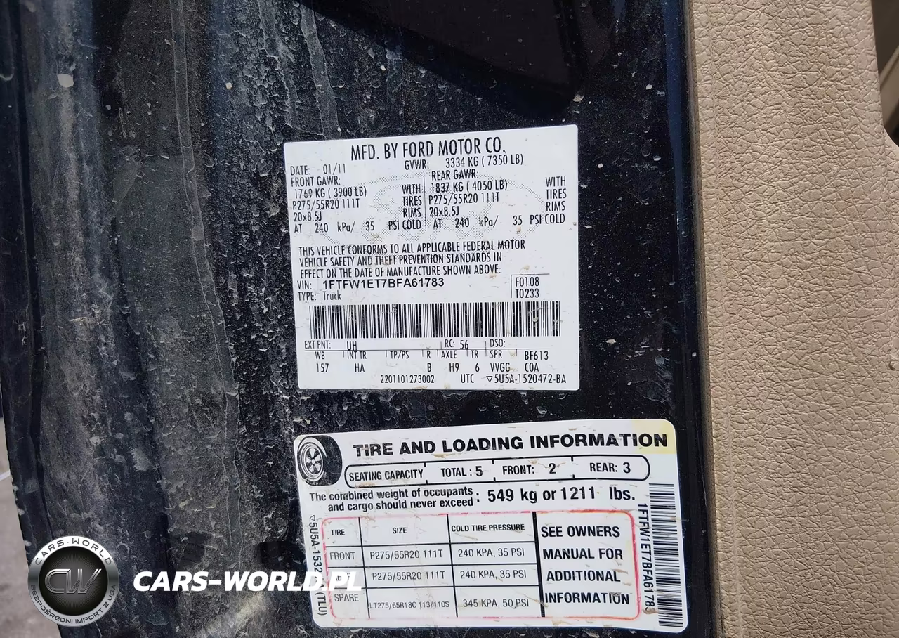 2011 Ford F-150 Lariat VIN:1FTFW1ET7BFA61783 - 9
