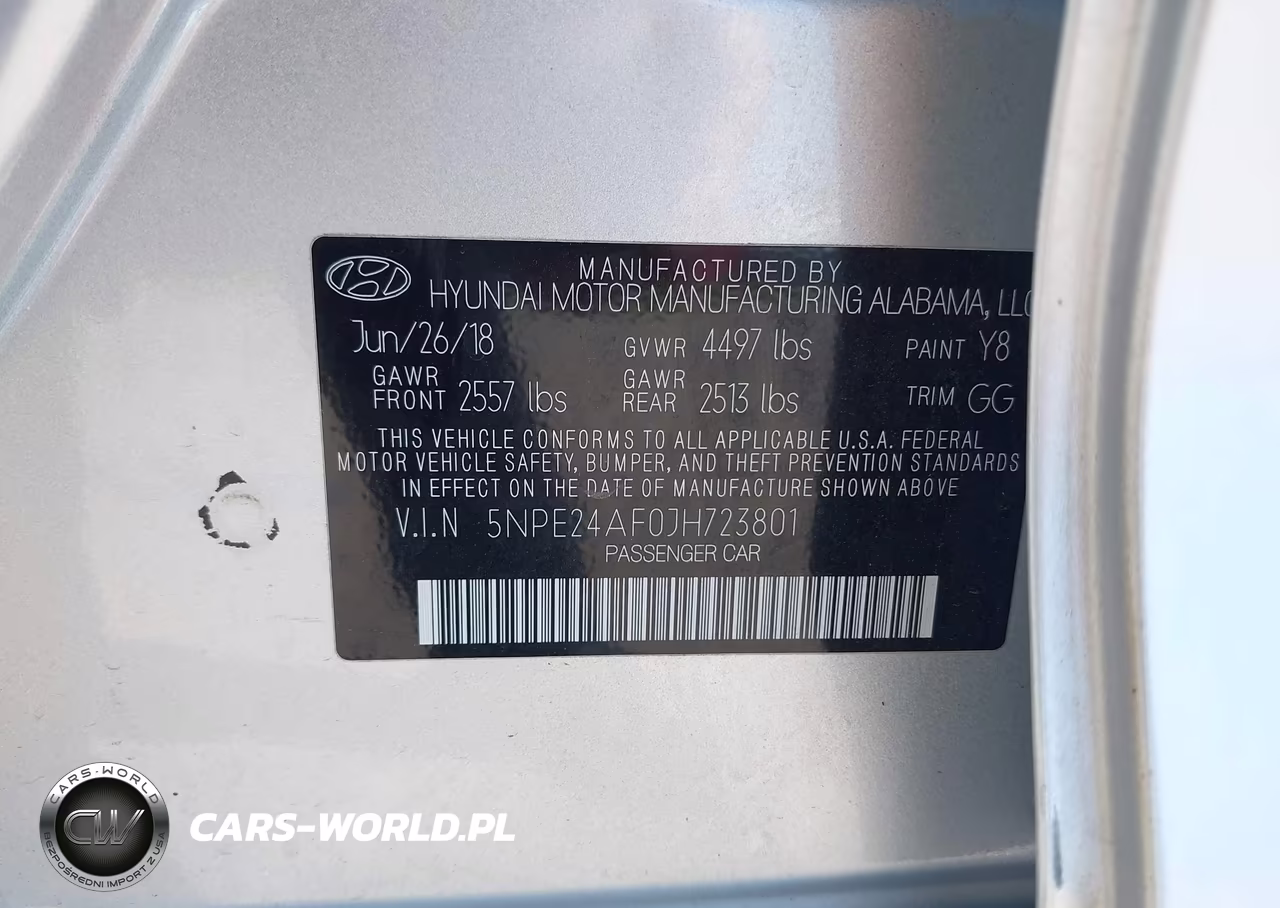 2018 Hyundai Sonata Se VIN:5NPE24AF0JH723801 - 9