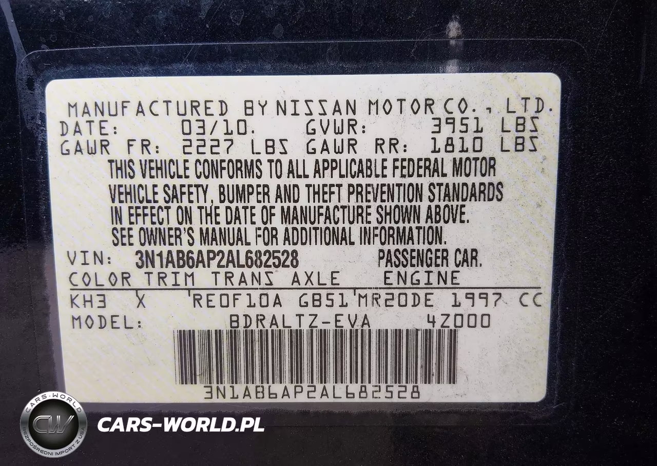 2010 Nissan Sentra 2.0S VIN:3N1AB6AP2AL682528 - 9