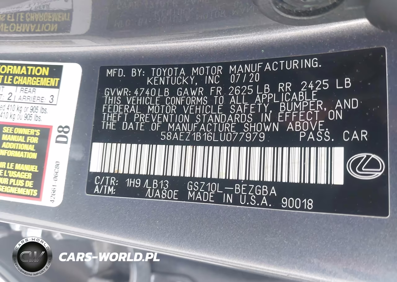 2020 Lexus Es 350 Luxury VIN:58AEZ1B16LU077979 - 9