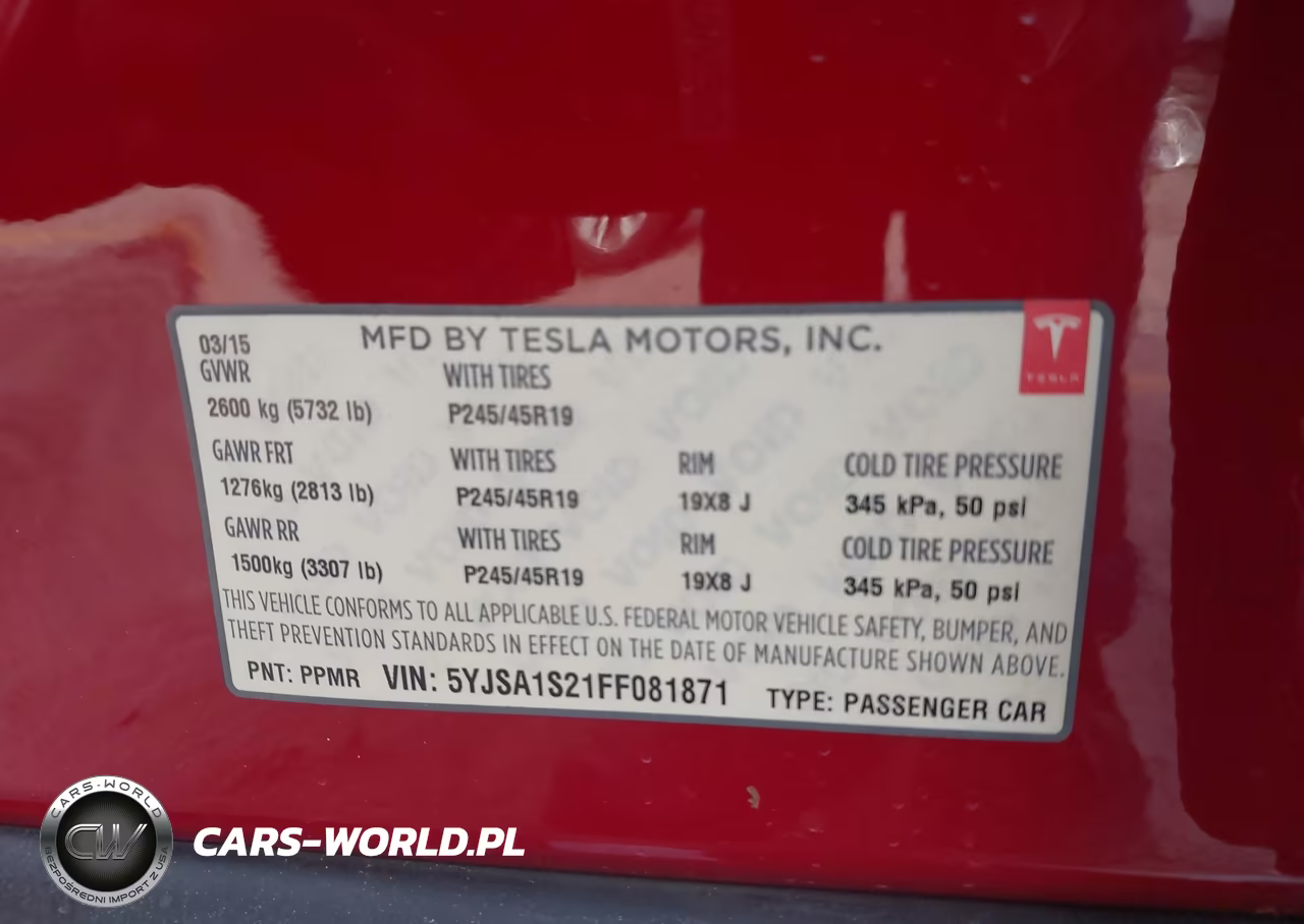 2015 Tesla Model S 70D-85D-P85D VIN:5YJSA1S21FF081871 - 9