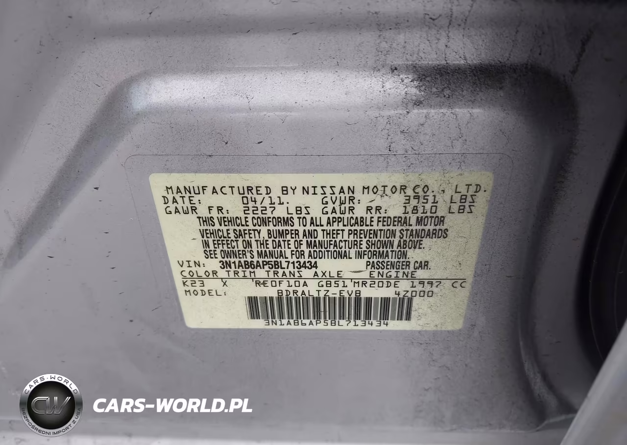 2011 Nissan Sentra 2.0Sr VIN:3N1AB6AP5BL713434 - 9
