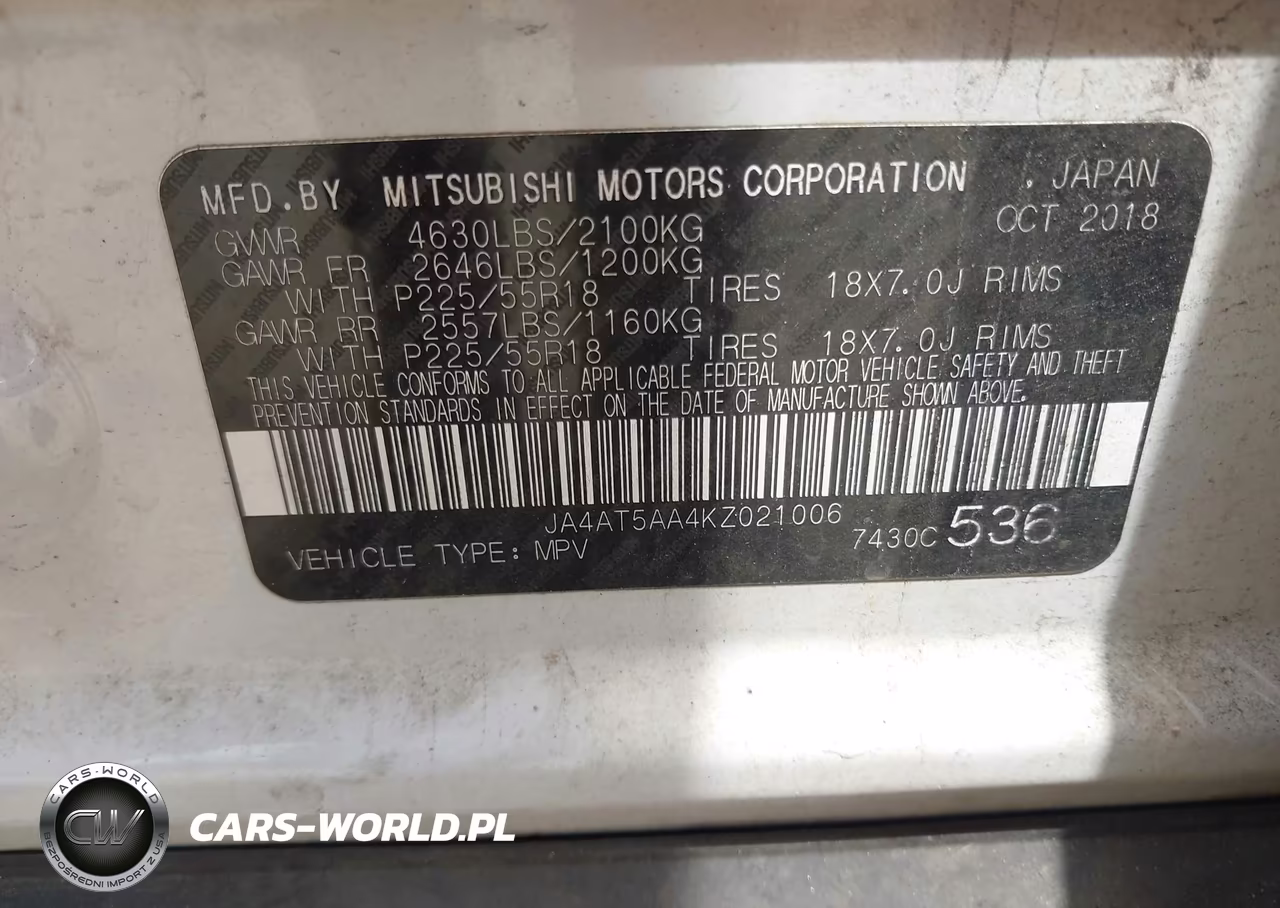 2019 Mitsubishi Eclipse Cross Sel VIN:JA4AT5AA4KZ021006 - 9