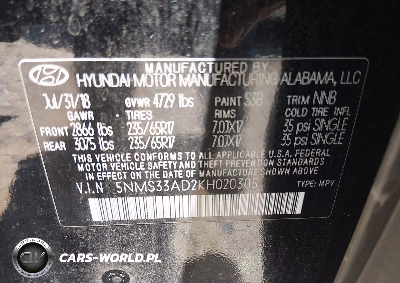 2019 Hyundai Santa Fe Sel VIN:5NMS33AD2KH020305 - 9