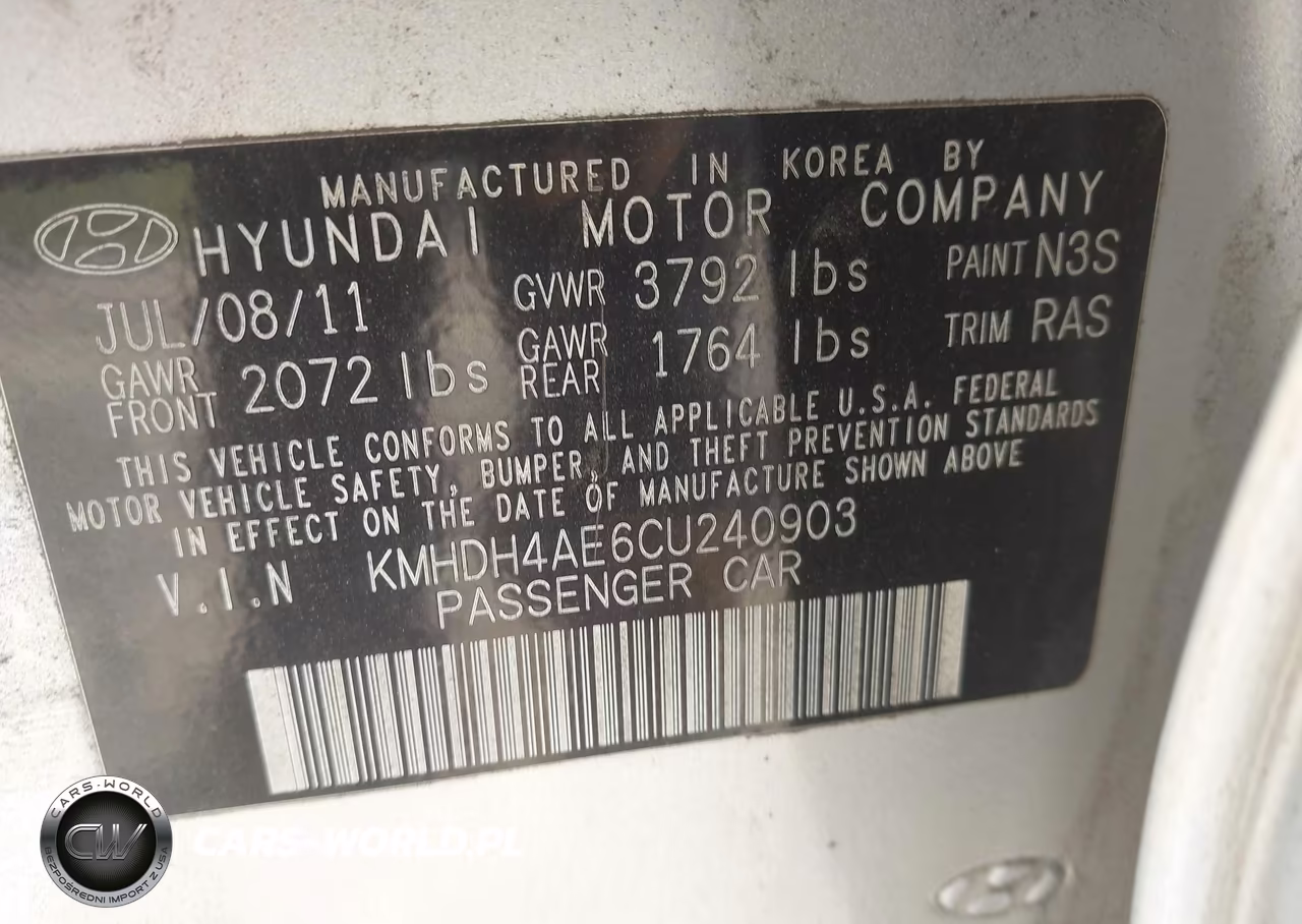 2012 Hyundai Elantra Gls (Ulsan Plant) VIN:KMHDH4AE6CU240903 - 9