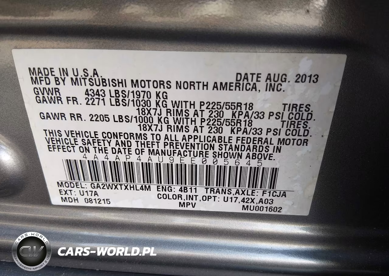 2014 Mitsubishi Outlander Sport Se VIN:4A4AP4AU9EE005645 - 9