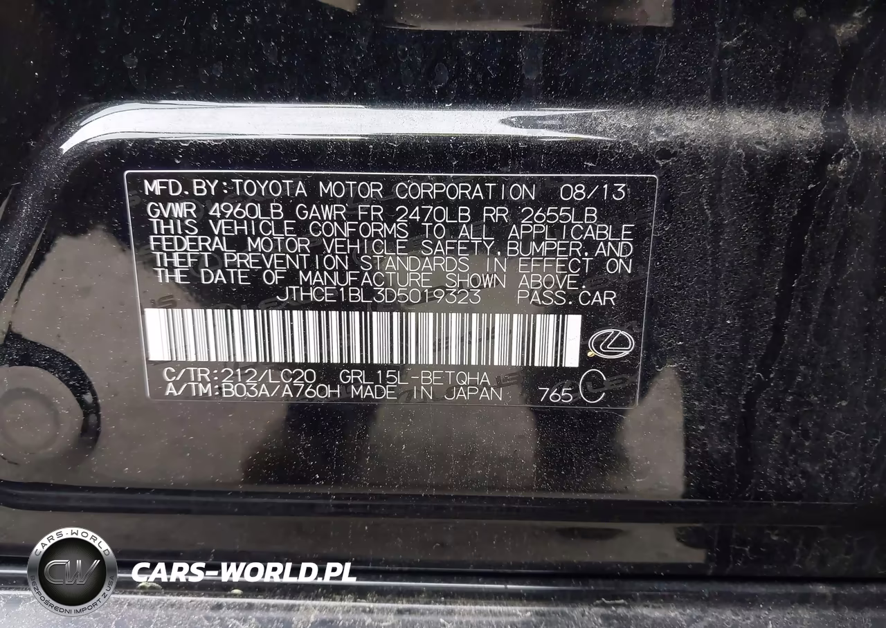 2013 Lexus Gs 350 VIN:JTHCE1BL3D5019323 - 9