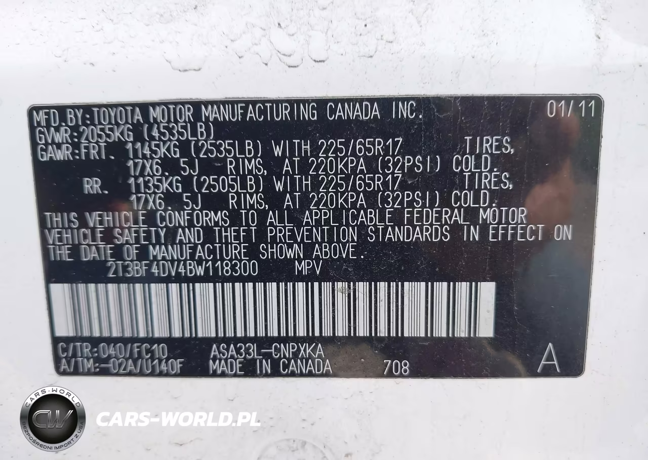 2011 Toyota Rav4 VIN:2T3BF4DV4BW118300 - 9