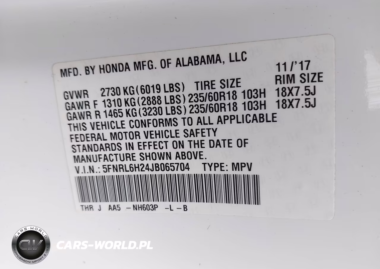 2018 Honda Odyssey Lx VIN:5FNRL6H24JB065704 - 9