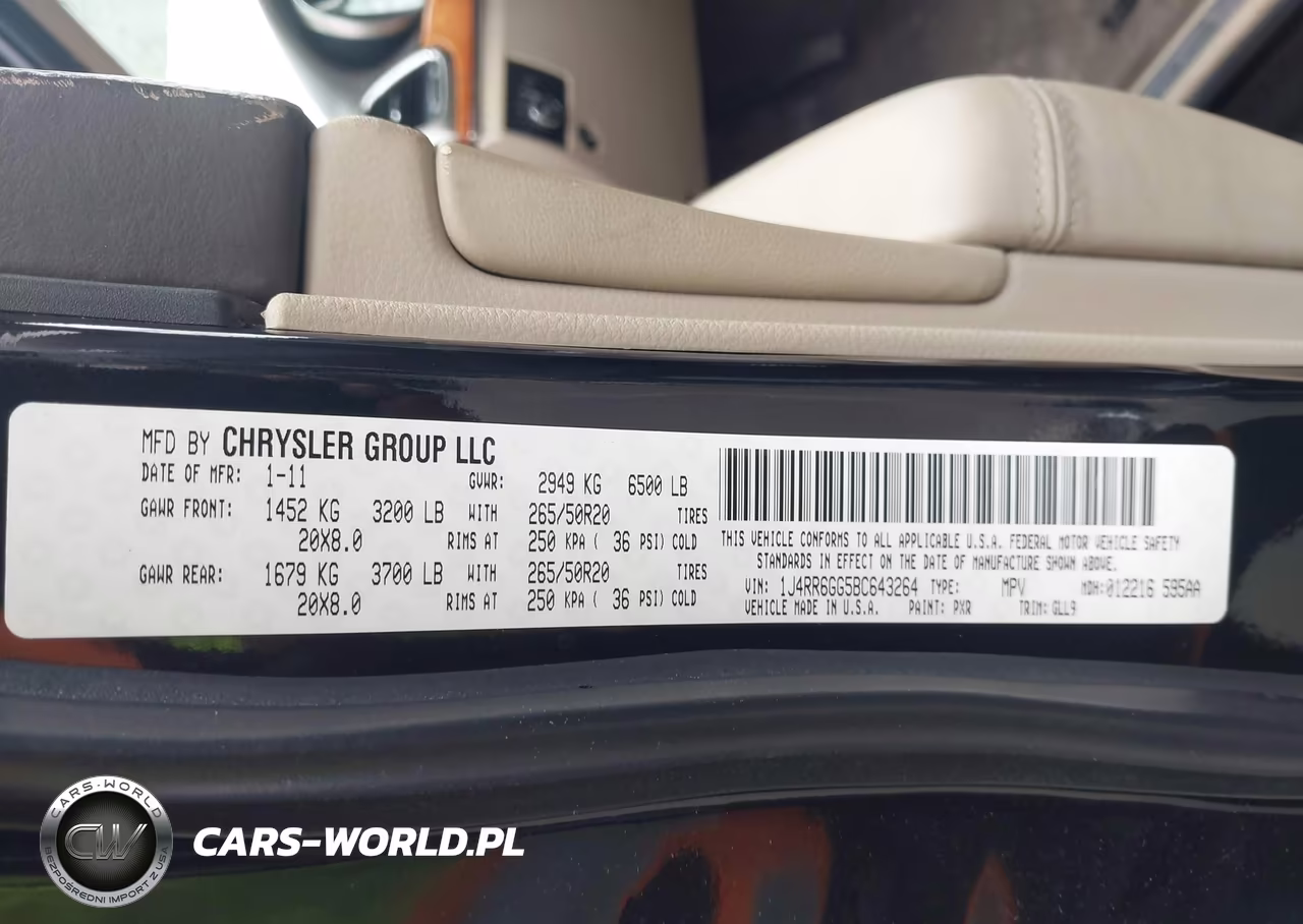 2011 Jeep Grand Cherokee Overland VIN:1J4RR6GG5BC643264 - 9