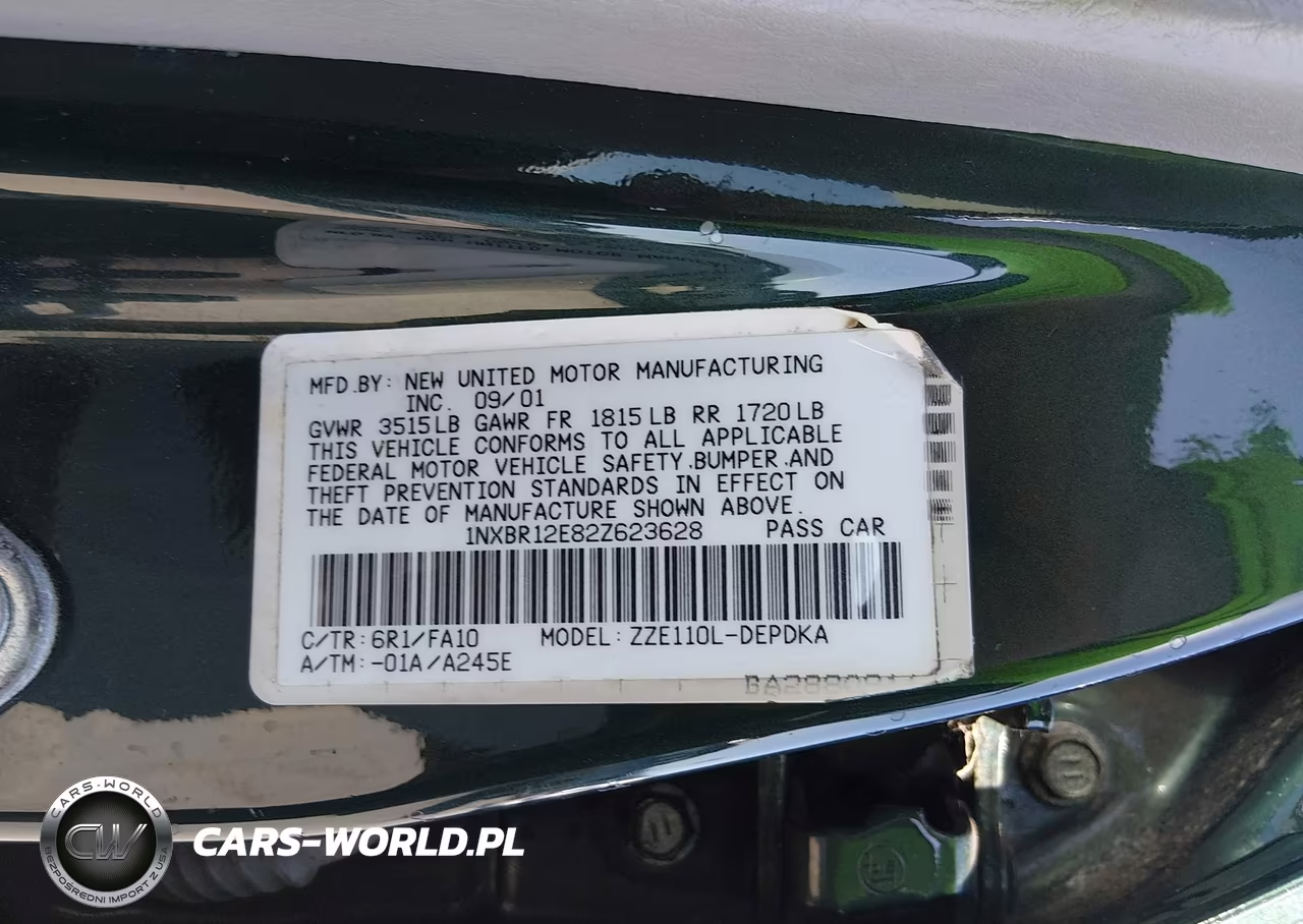 2002 Toyota Corolla Le VIN:1NXBR12E82Z623628 - 9