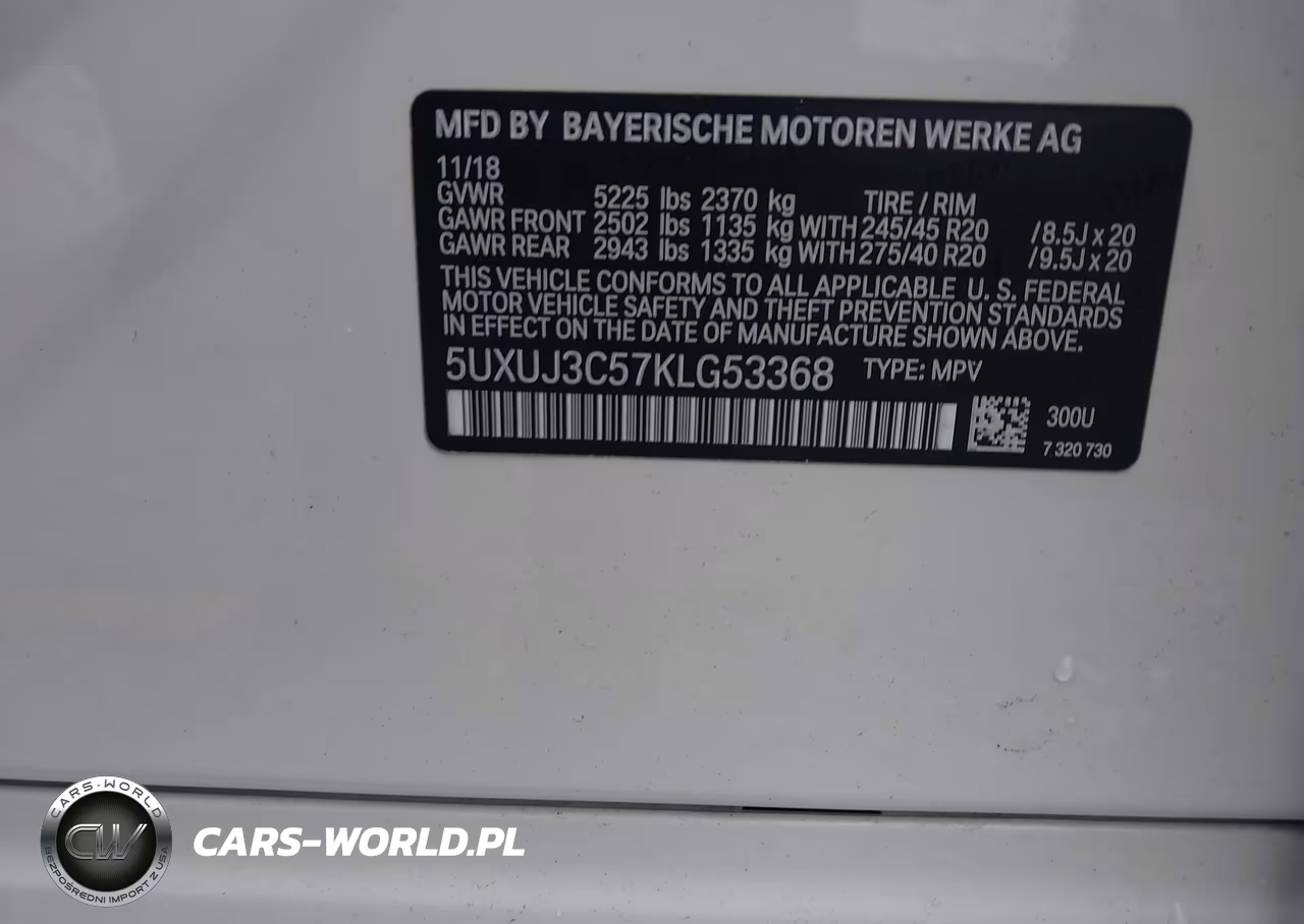2019 BMW X4 xDrive30I VIN:5UXUJ3C57KLG53368 - 9