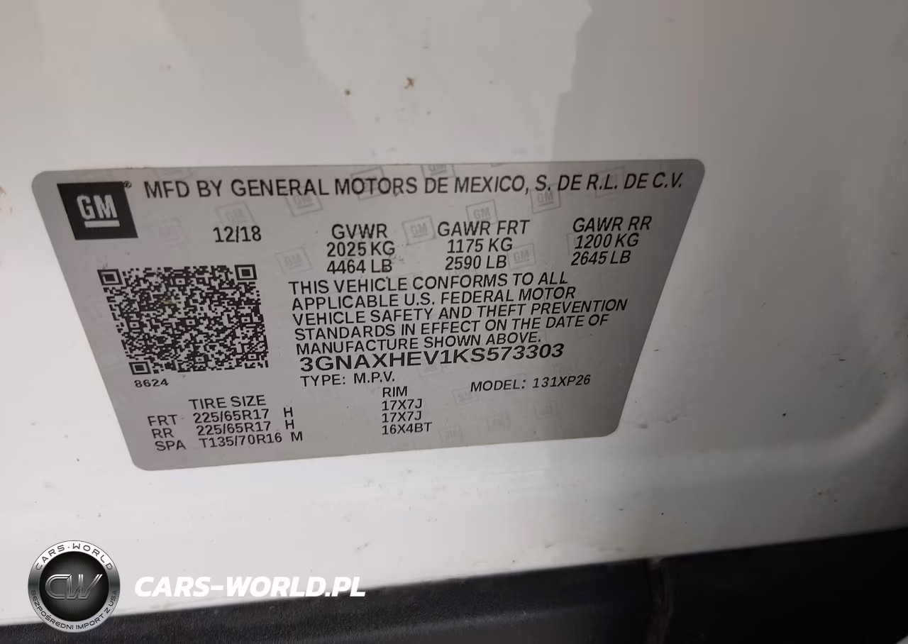 2019 Chevrolet Equinox Ls VIN:3GNAXHEV1KS573303 - 9