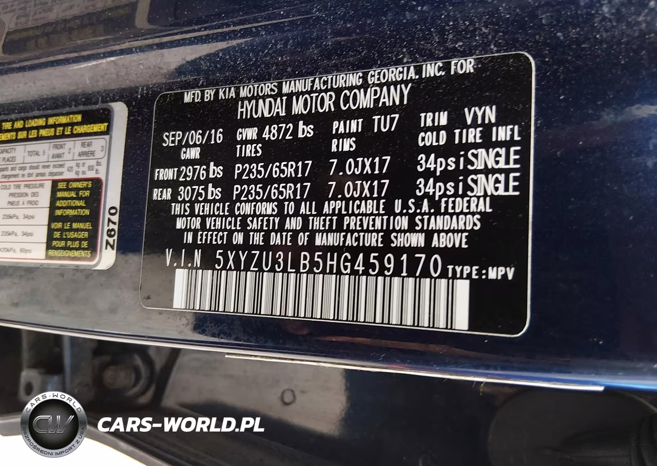 2017 Hyundai Santa Fe Sport 2.4L VIN:5XYZU3LB5HG459170 - 9