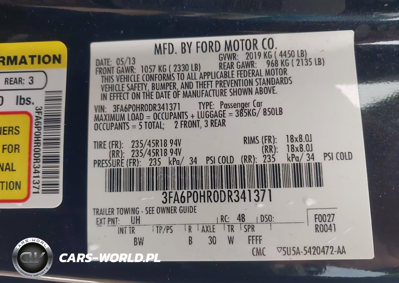 2013 Ford Fusion Se VIN:3FA6P0HR0DR341371 - 9
