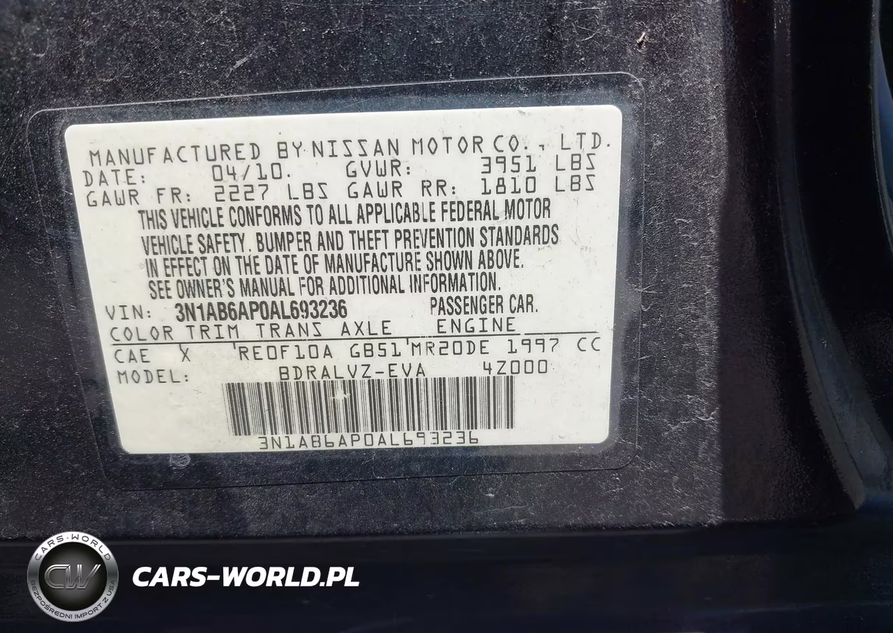 2010 Nissan Sentra 2.0Sl VIN:3N1AB6AP0AL693236 - 9