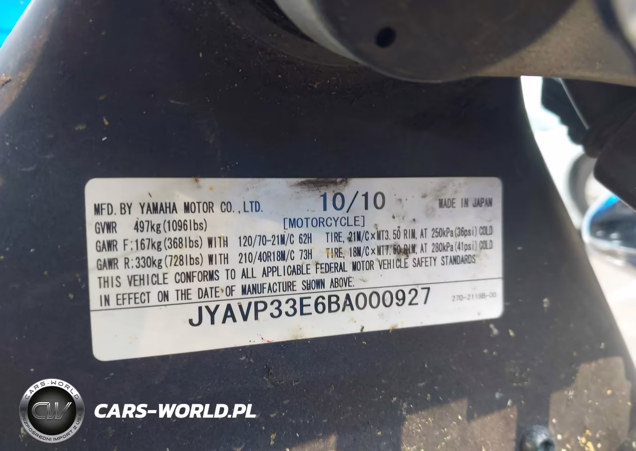 2011 Yamaha Xvs1300 Cu VIN:JYAVP33E6BA000927 - 10