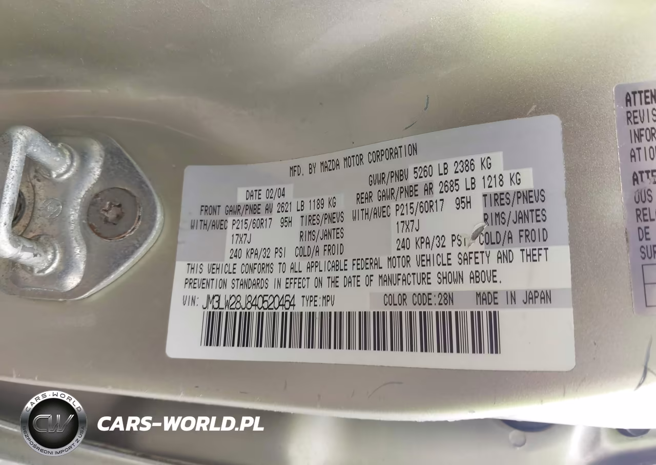 2004 Mazda Mpv Lx VIN:JM3LW28J840520464 - 9